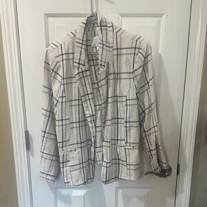 Stoosh Cream and Black Plaid Blazer